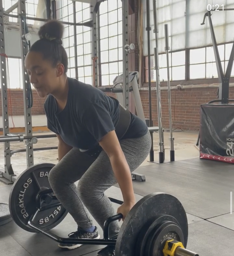 Woman deadlifting at Ruffier Fitness Akron Ohio