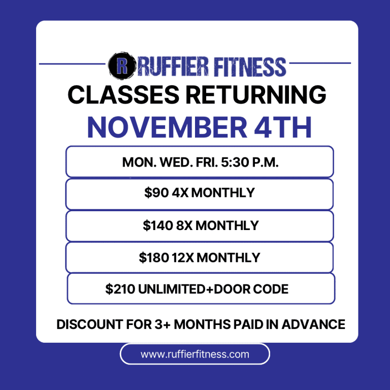 Ruffier Fitness Group Fitness Class schedule and pricing